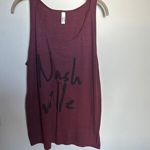 American Apparel Maroon Graphic Tank Top